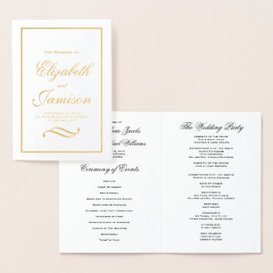Programa de Boda Relieve metalizado dorado Clásico