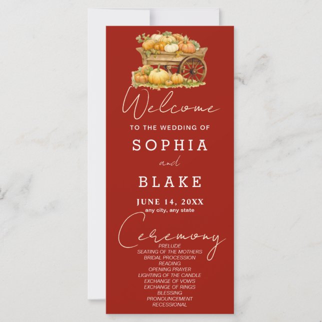 Programa de Boda Roja de Cerezos en el carro de la (Anverso)