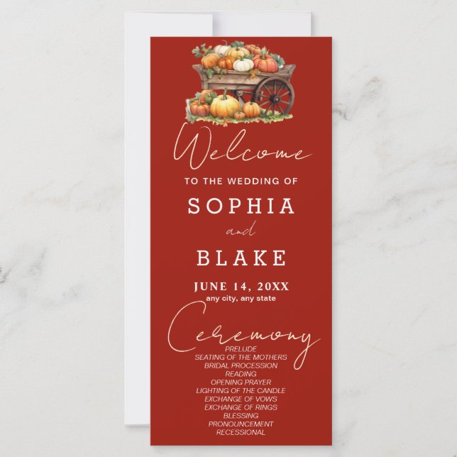 Programa de Boda Roja de Cerezos en el carro de la (Anverso)