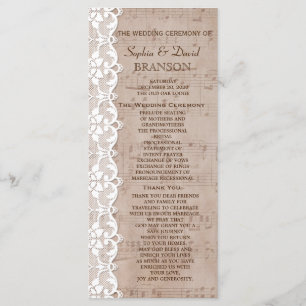 Programa de Boda Romántica y Hoja de Música