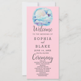 Programa de Boda Rosa de Estrellas Celestes de Lun