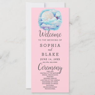 Programa de Boda Rosa de Estrellas Celestes de Lun