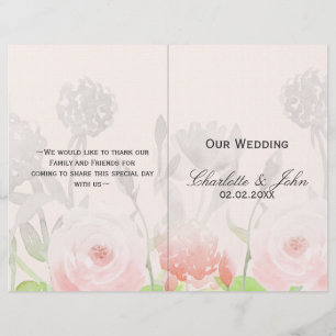 programa de boda Rosa Garden Modern Floral