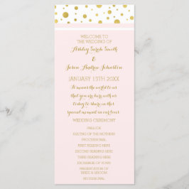 Programa de Boda Rosa Gold Confetti Rubor