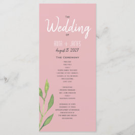 Programa de Boda Rosa Simple