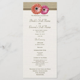 Programa de Boda Rosa y Naranja Gerbera Daisy