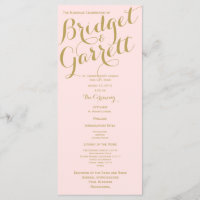 Programa de Boda Rosa y Oro