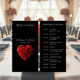 Programa de Boda-Rosas Rojas en Forma de Corazón-