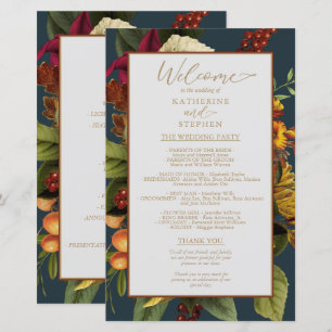Programa de Boda Rustic Elegance Floral Bouquet