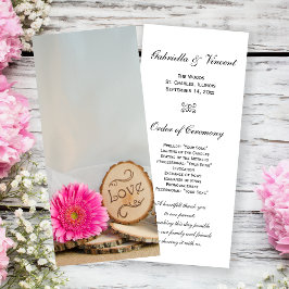 Programa de Boda Rustic Pink Daisy Woodland