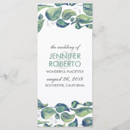 Programa de Boda Rustic Watercolor Wreath deja el 
