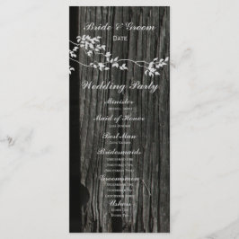 Programa de Boda Rustic Wood Vintage Birds