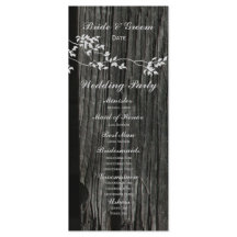 Programa de Boda Rustic Wood Vintage Birds