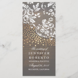 Programa de Boda Rústica de Confetti de Oro de Lac