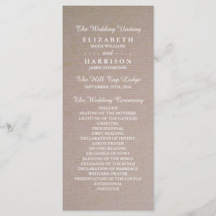 Programa de Boda Rústica de Kraft