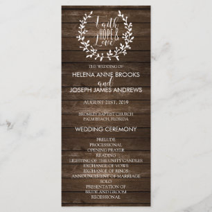Programa de Boda Rustica de Madera