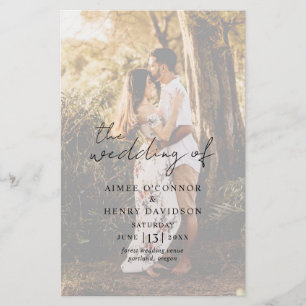 Programa de Boda Rústico con Foto Moderno y Presup