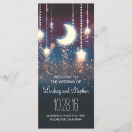 programa de boda rústico de luna y estrellas
