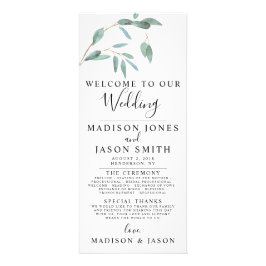 Programa de Boda Sencilla de Eucalyptus Greenery