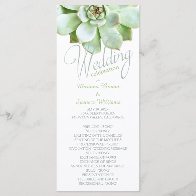 Programa de Boda Sencilla Elegancia (Anverso)