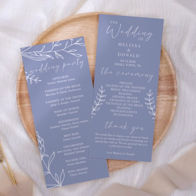 Programa de Boda Sencillo con Flores de Vinca (Subido por el creador)