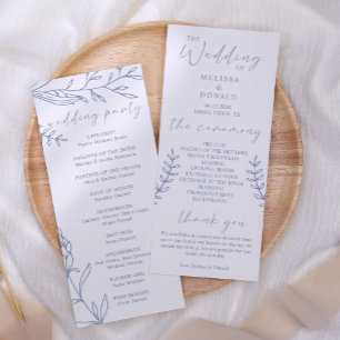 Programa de Boda Sencillo con Flores de Vinca