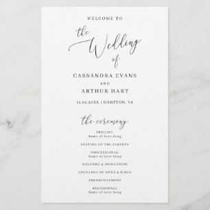 Programa de Boda Simple Clásico Elegante y Económi