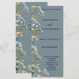 Programa de Boda Simple Floral Moderno