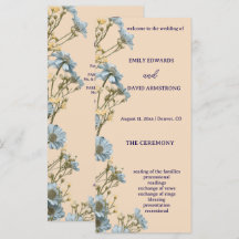 Programa de Boda Simple Floral Moderno