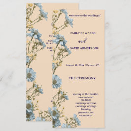 Programa de Boda Simple Floral Moderno