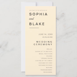 Programa de Boda Simple Minimalista Papaya Whip