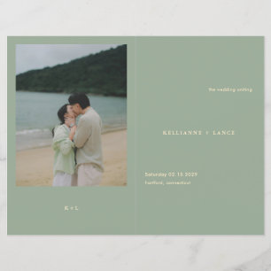 Programa de Boda Simple Verde Sage Moderno