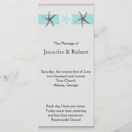 Programa de Boda Starfish de Banda Gris y Aqua