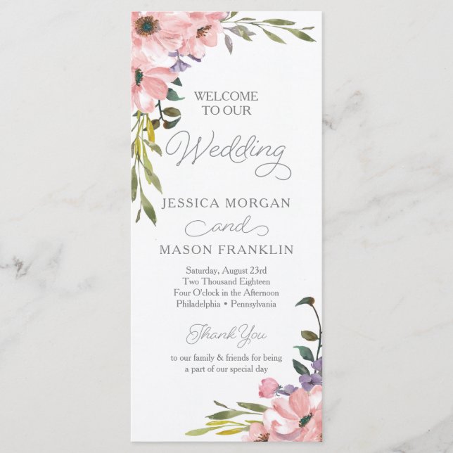 Programa de Boda Tea Rosa (Anverso)