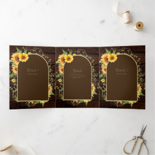 Programa de Boda Temática de Girasol de Madera Rús