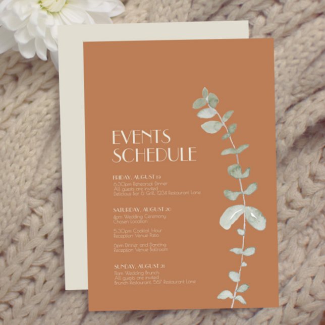 Programa de Boda Terracotta Eucalipto Deco (Subido por el creador)