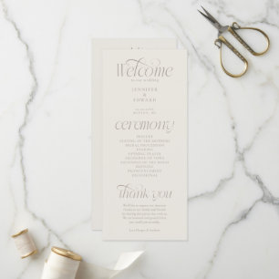 Programa de Boda Tipografía Moderna Greige