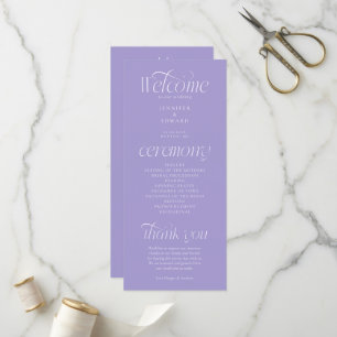 Programa de Boda Tipografía Moderna Violeta