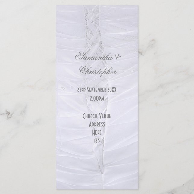 Programa de boda tradicional de la iglesia boda bl (Anverso)