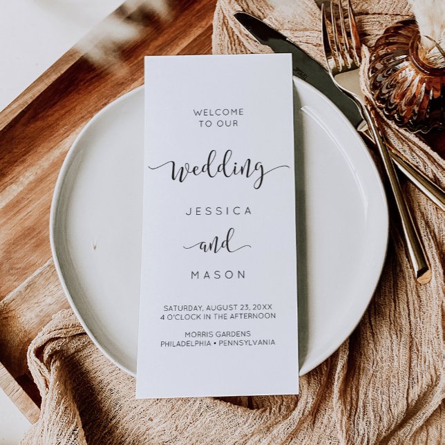 Programa de Boda Tri-Fold Escritura Rústica (Subido por el creador)