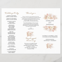 Programa de Boda Tri+Fold Wedding de Grass Floral 