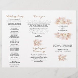 Programa de Boda Tri+Fold Wedding de Grass Floral