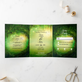 Programa de Boda Trifold Enchanted Forest Woods