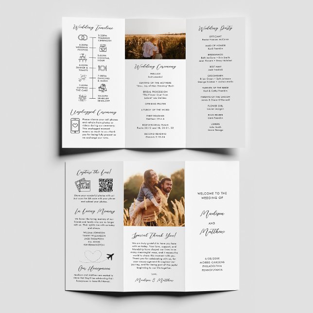Programa de Boda Trifold Infográfico Cronología (Subido por el creador)