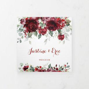 Programa de Boda Trifolio de Peonía Roja Epifanía 