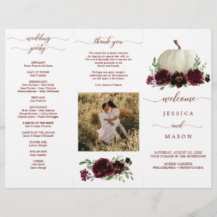 Programa de Boda Triple Fold Boda de la Calabaza d