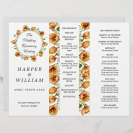 programa de boda triplio de tulipanes de color agu