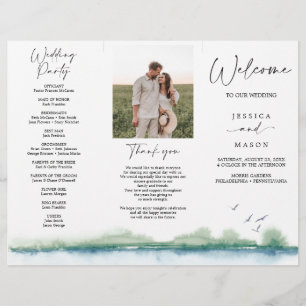Programa de boda triptico de Mountain Lake