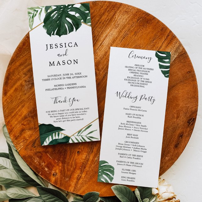 Programa de Boda Tropical Monstera (Subido por el creador)
