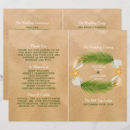 Programa de Boda Tropical Wreath Sandy Beach